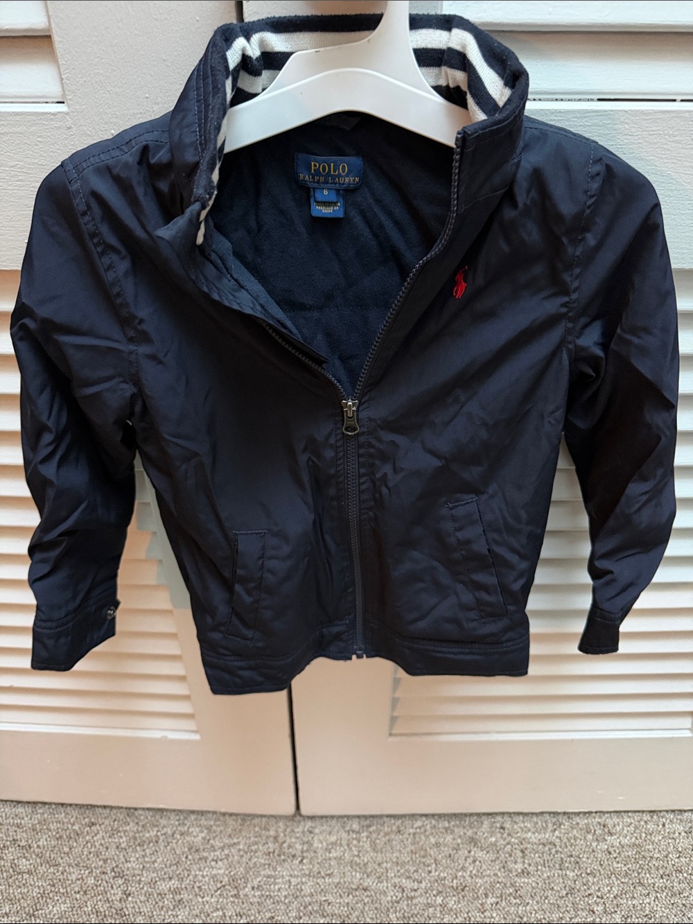 Polo by Ralph Lauren Navy Kids' Rain Jacket with Red Pony